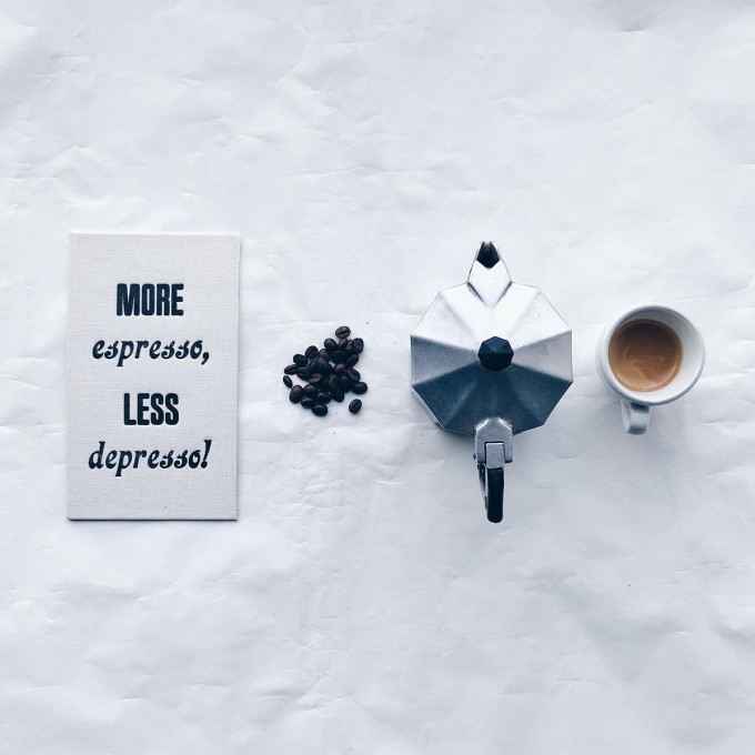 MORE espresso, LESS depresso!
Letterpress von papelami