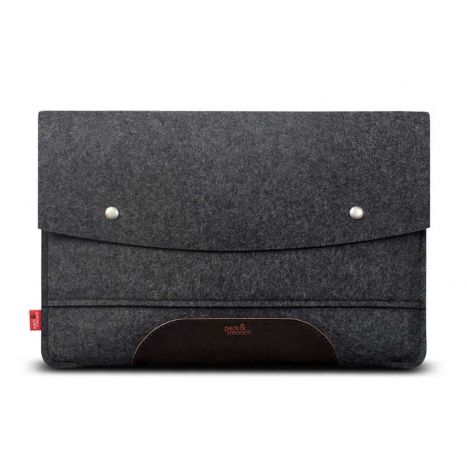 MacBook Pro / Air 13" (M5 Max.) / NEO (2026) Sleeve 100% Merino Wollfilz (Mulesing-frei), Pflanzlich gegerbtes Leder - Pack & Smooch