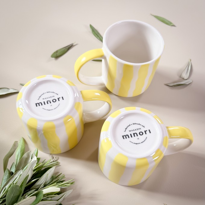 Magazin Minori - Becher Stripes - spiaggia yellow