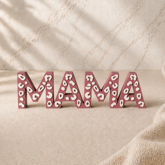 frido and me. | Mama | moderner Schriftzug mit Leo-Muster