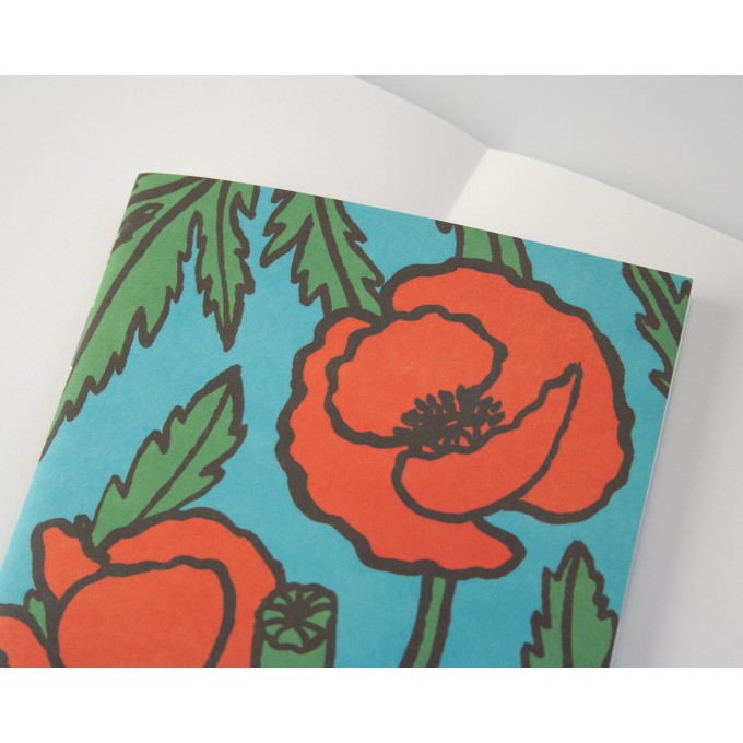 Notizheft A6 mit Mohnblumen // Papaya paper products