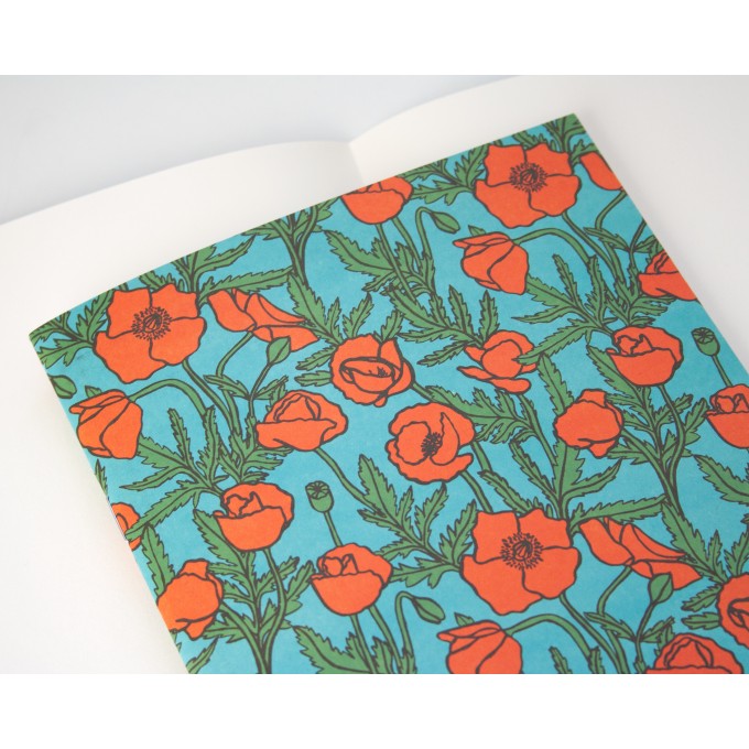 Notizheft A5 Mohn-Muster // Papaya paper products