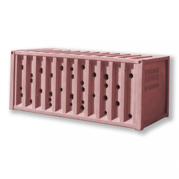 Bienenhotel aus Beton - beecontainer "Rosa" im Überseecontainer-Look von Grellroth Design