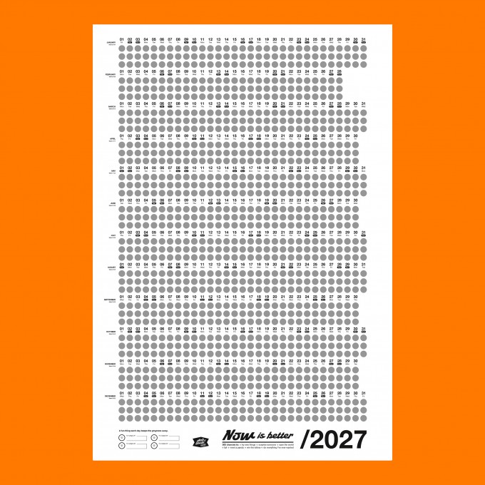 Bob And Uncle Design – Wandkalender – Now Is Better 2027 – Weiß – 680 x 1000 mm