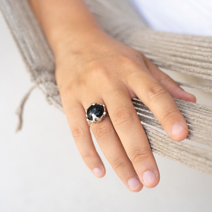 Silber Ring Onyx funf clothing (LB)