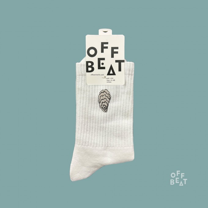 Bestickt Oyster Socken von Offbeat