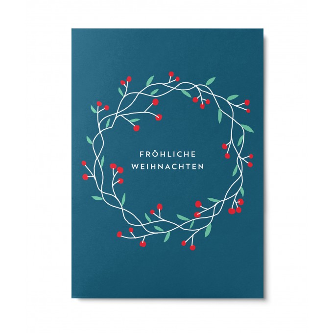 UNTER PINIEN – Weihnachtskranz – Postkarte