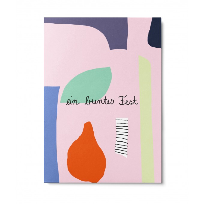 UNTER PINIEN – buntes Fest – Postkarte