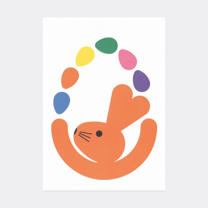 Postkarte Ostern Hase Osterhase Jongleur – Julia Matzke