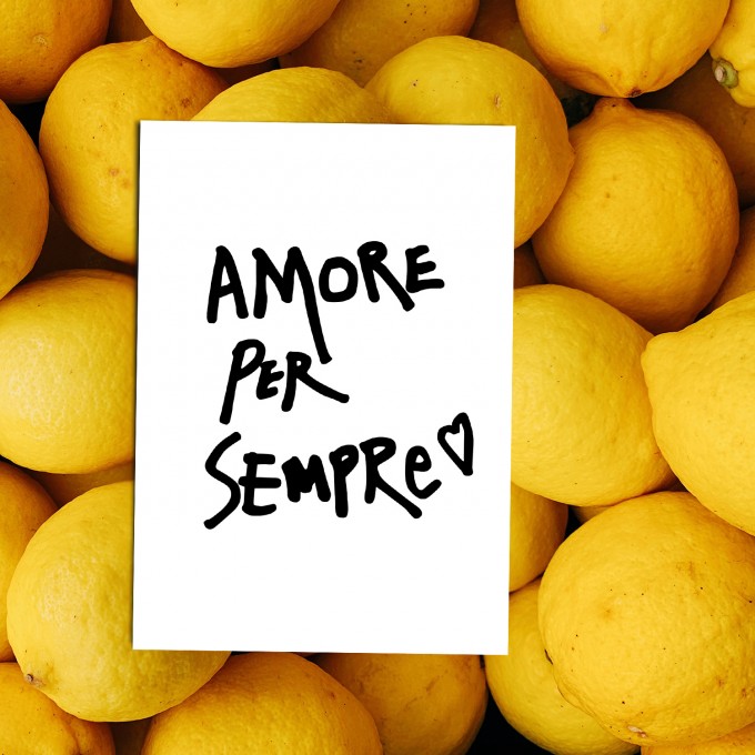 Love is the new black - Postkarte 
"Per sempre"