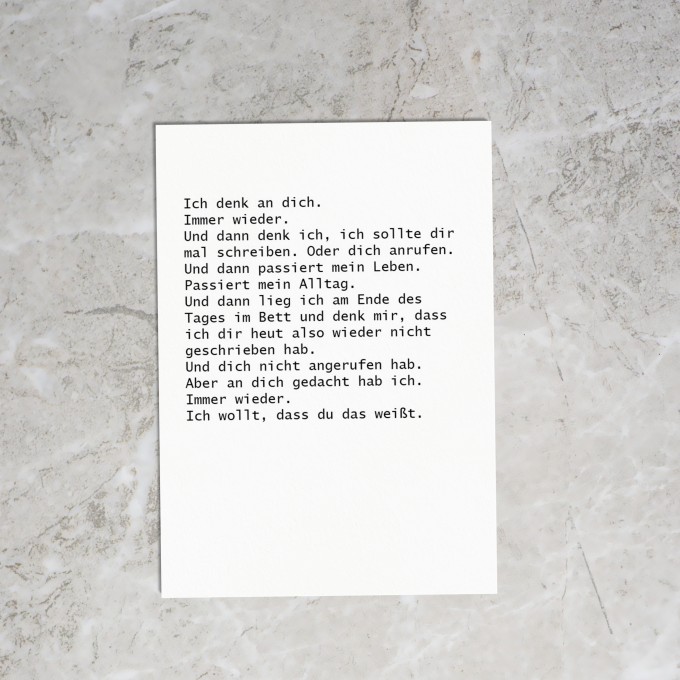 Love is the new black - Postkarte "Immer wieder" 