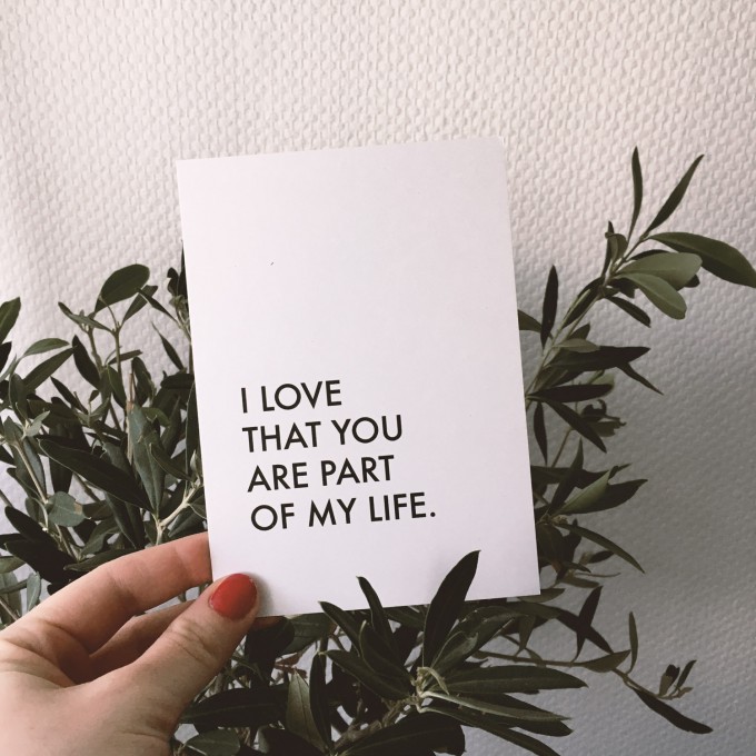 Love is the new black - Postkarte-
Part of my life  
