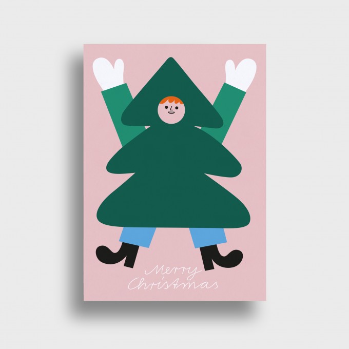 Merry Christmas Tanne – 5er Set Postkarten – stefanizen