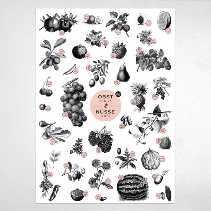 Amy & Kurt Berlin A2 Plakat "Obst & Nüsse"