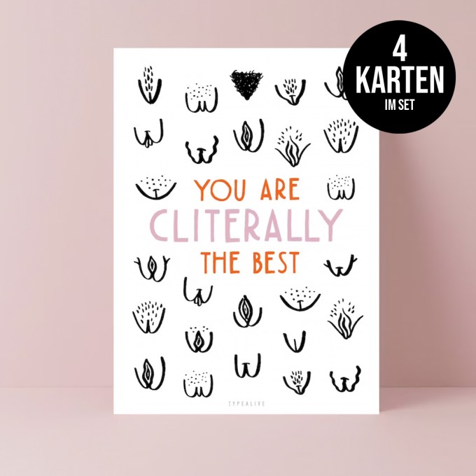 typealive / Postkarten 4er Set / Cliterally