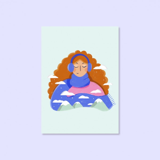 Bergfrau / Postkarte A6 / Svea Hansohn Illustration