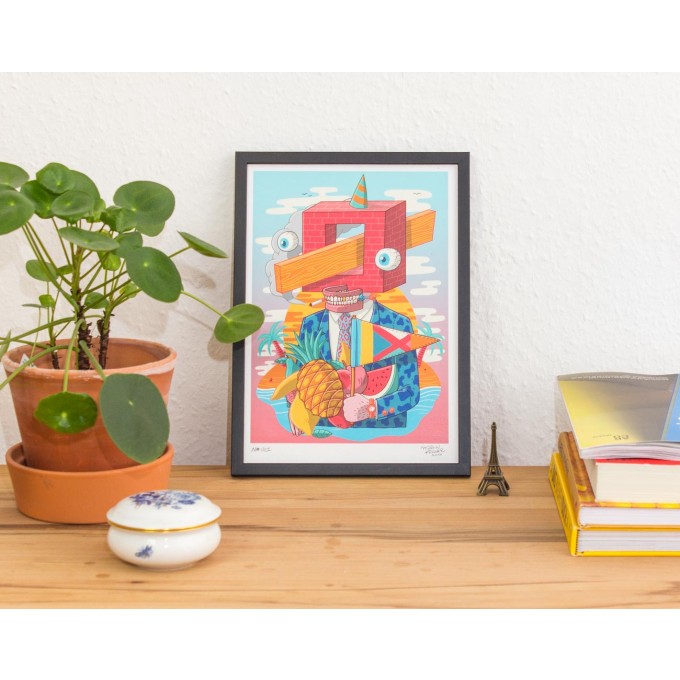 Martin Krusche - Fineartprint »Quadratschädel« DIN A4