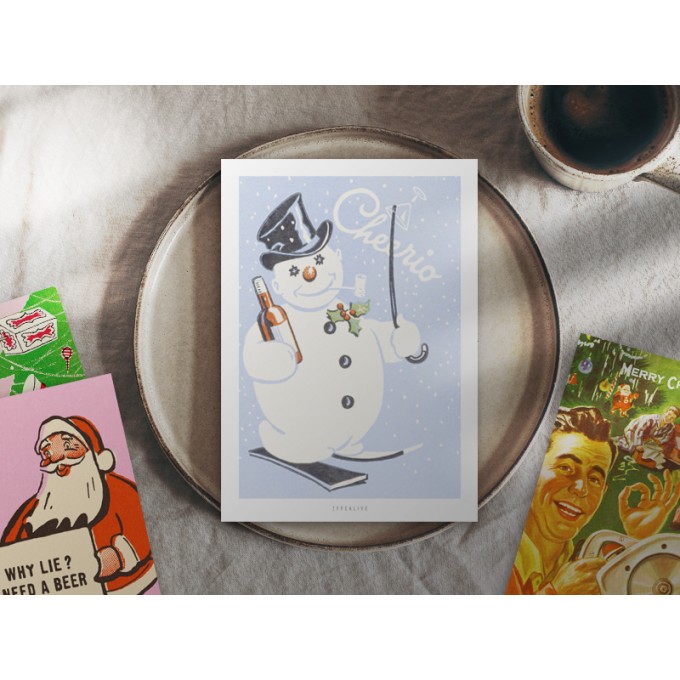 typealive / Retro-Weihnachtskarten 4er Set / Retro Christmas