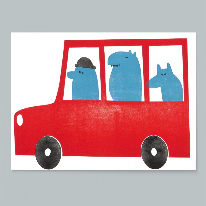 Linoldruck »Road trip« (DIN A3) / fidu—fine paper goods