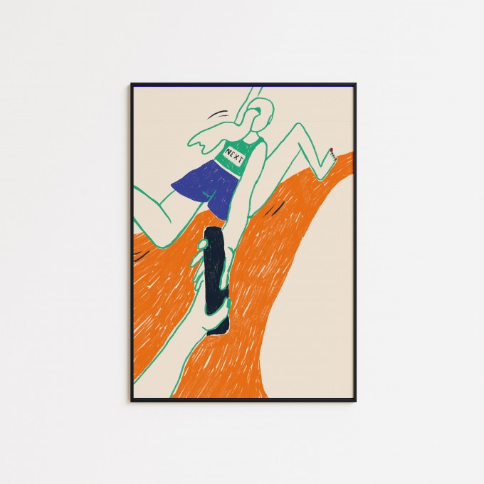 Girls in Motion Runner Girl Poster A4