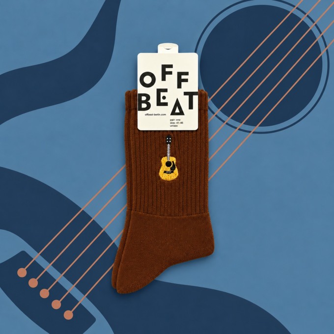 Bestickt Acoustic Guitar Socken von Offbeat