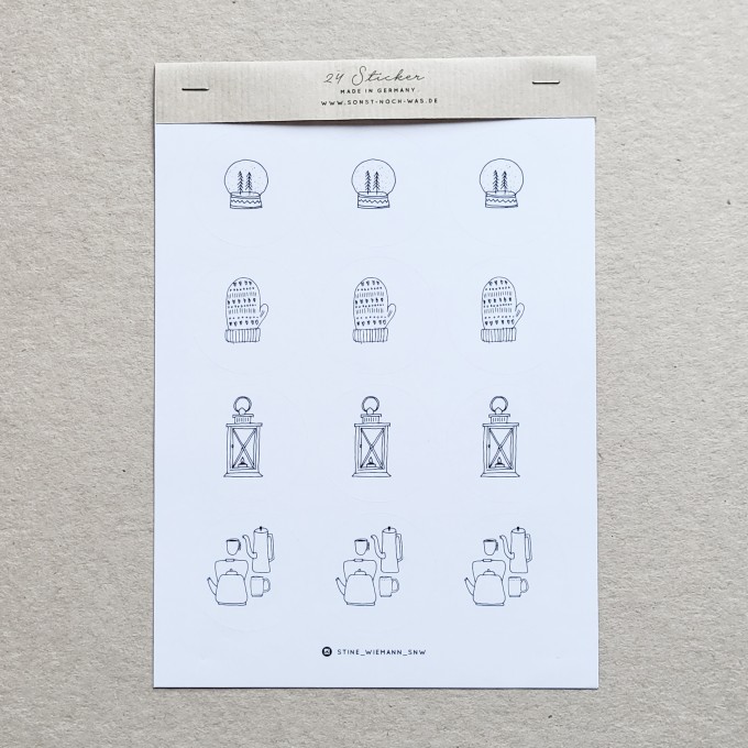 sonst noch was? 24 Sticker mit meinen Skizzen (Winter / Advent)