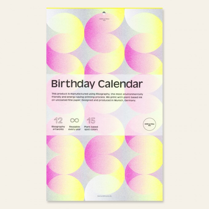 Risographie Geburtstagskalender HERR & FRAU RIO
