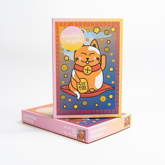 SUNSHINE PUZZLES, MOTIV "LUCKY CAT", 500 TEILE PUZZLE