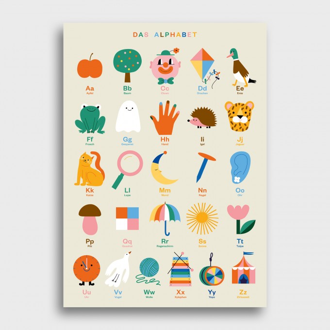 stefanizen – Das Alphabet, ABC Poster, 50 x 70 cm
