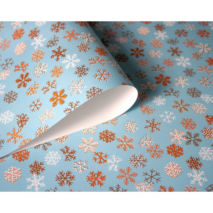 Geschenkpapier Schneeflocken, 3 Bogen // Papaya paper products