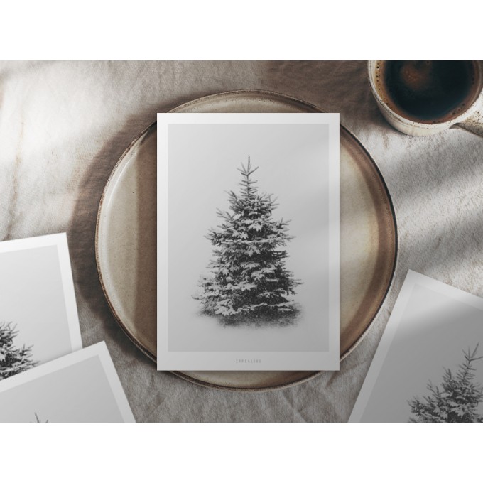 typealive / Weihnachtskarten 4er Set / Schneetanne