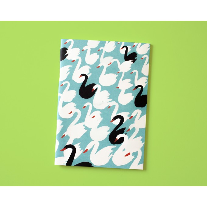 Notizheft A5 Schwäne hellblau // Papaya paper products