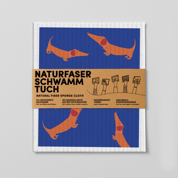 Schwammtuch - Dackel - Nr. 10 - Naturbedacht