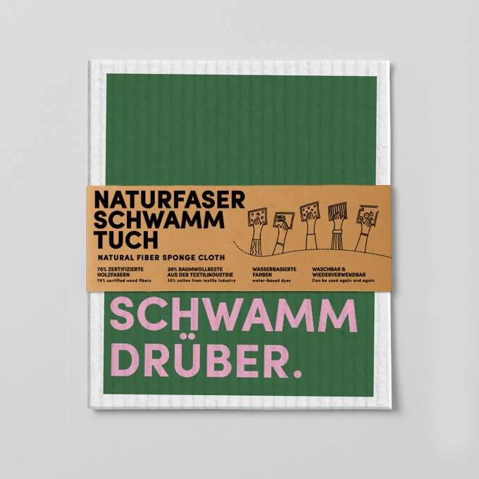 Schwammtuch - Spruch - Schwamm drüber - Nr. 12 - Naturbedacht