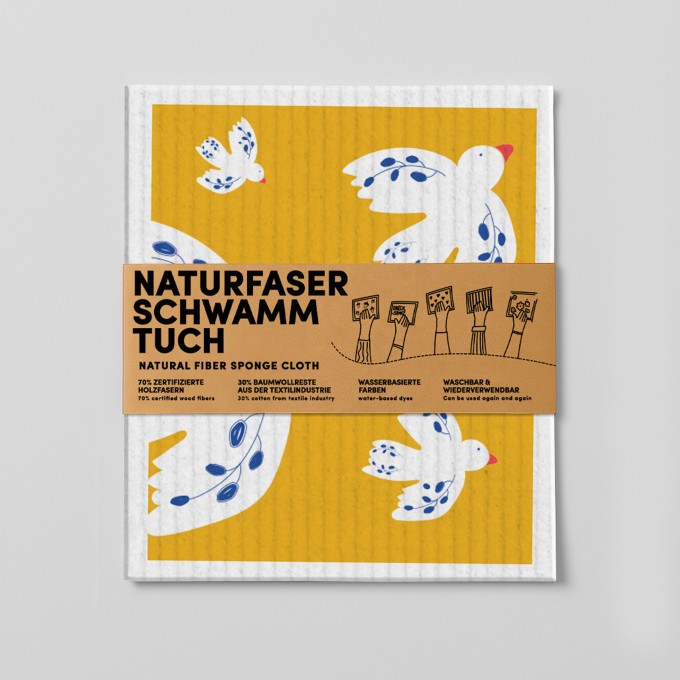 Schwammtuch - Vögel - Nr. 1 - Naturbedacht
