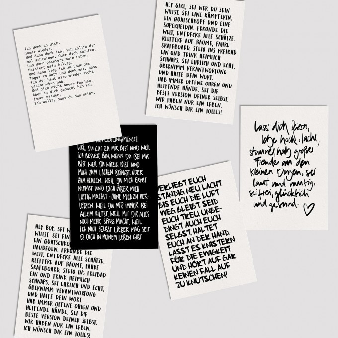Love is the new black – Postkarten Set "Text"