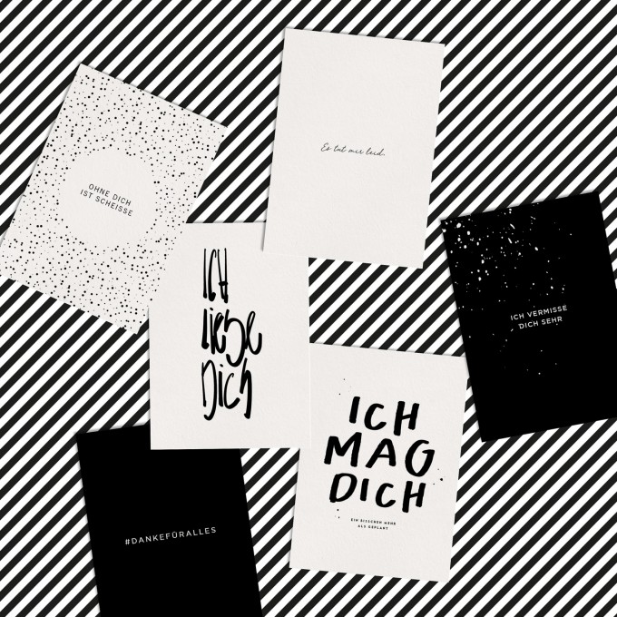Love is the new black – Postkarten Set "Hard to say"