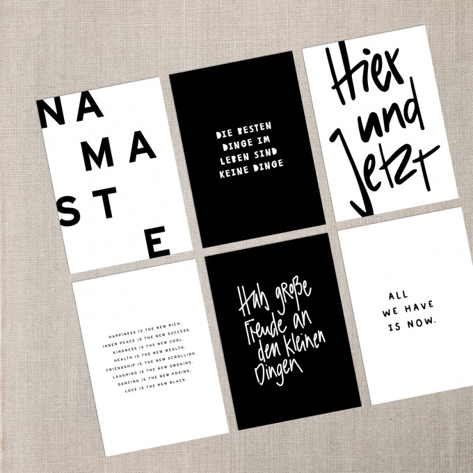Love is the new black – Postkarten Set "Slow Living"