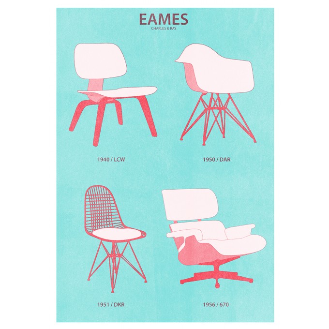 Haus der Riso - Eames - A3 Risograph-Druck