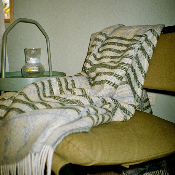 Tyla Blanket - green / Studio Stiller / 100% mulesingfreie Schurwolle
