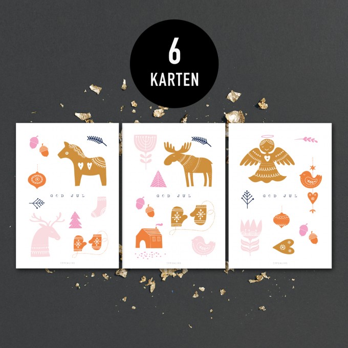 typealive / Weihnachtskarten-Set / Swedish Christmas