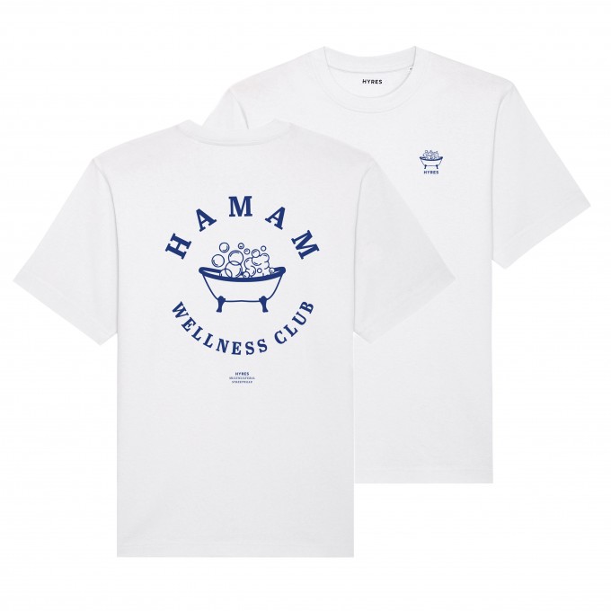 HYRES Unisex Heavy T-Shirt Hamam Wellness Club White