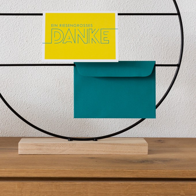 TYPOP 2er-Set Dankeskarte „Dankeschön“ GELB Klappkarte A6 inkl. Umschlag Petrol