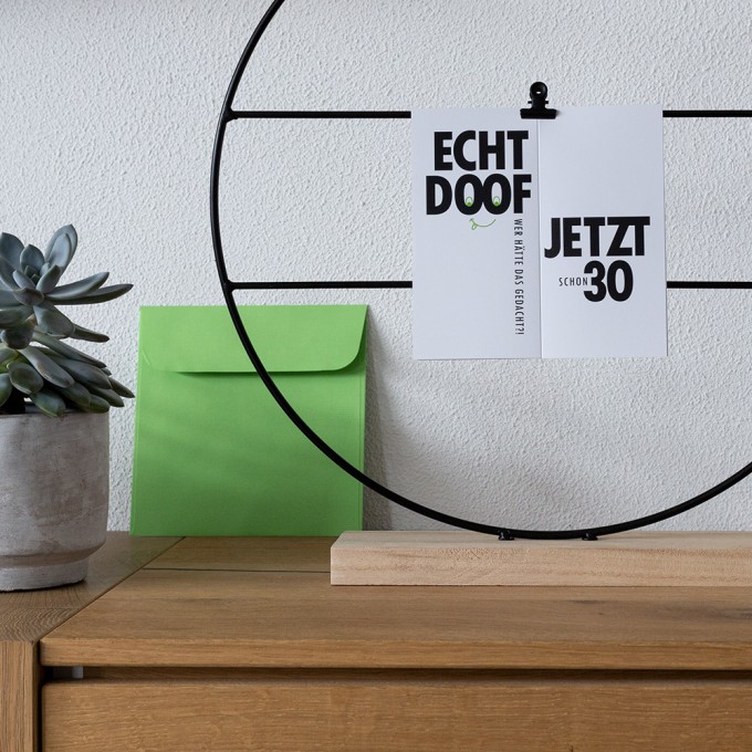 TYPOP Geburtstagskarte „Echt doof jetzt 30“ Faltkarte inkl. Umschlag