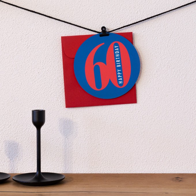 TYPOP Geburtstagskarte "Runder Geburtstag 60" rund inkl. Umschlag