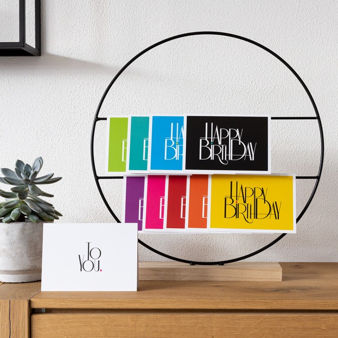 TYPOP 10-teiliges Set Geburtstagskarte "Happy Birthday to You" Klappkarten DIN A6 inkl. Umschläge weiss