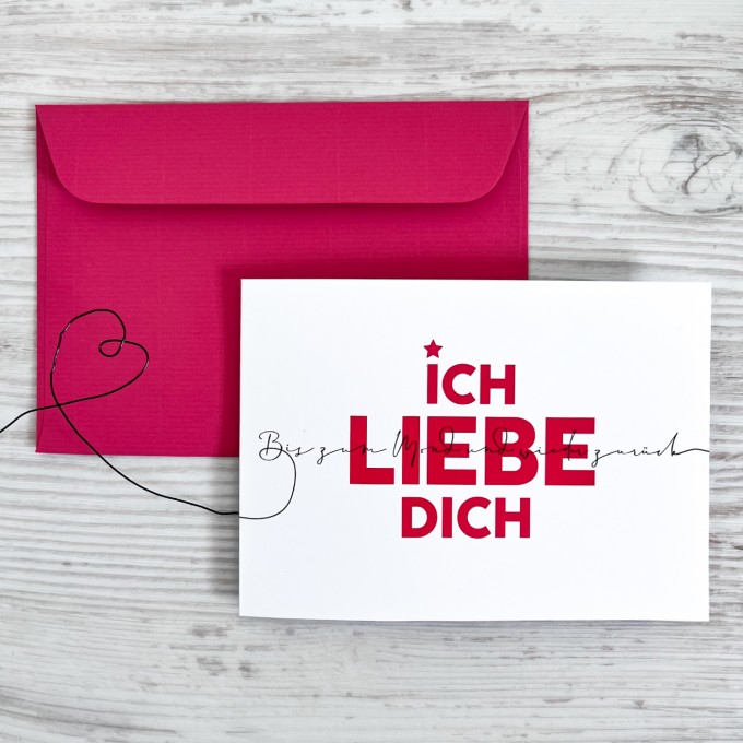 TYPOP Klappkarte LineArt „Ich liebe Dich“ inkl. Umschlag