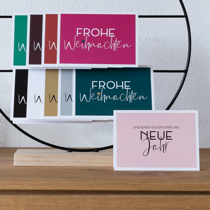 TYPOP 10-teiliges Set Weihnachtskarten “Fröhliche Weihnachten” DIN A6 inkl. Umschläge weiss