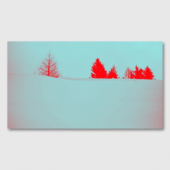 ZEITLOOPS "Tannen, rot", Posterprint, 36x64 cm