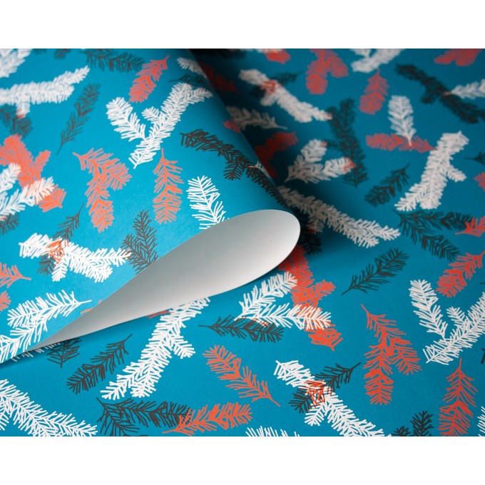 Geschenkpapier Tannenzweige, 3 Bogen // Papaya paper products